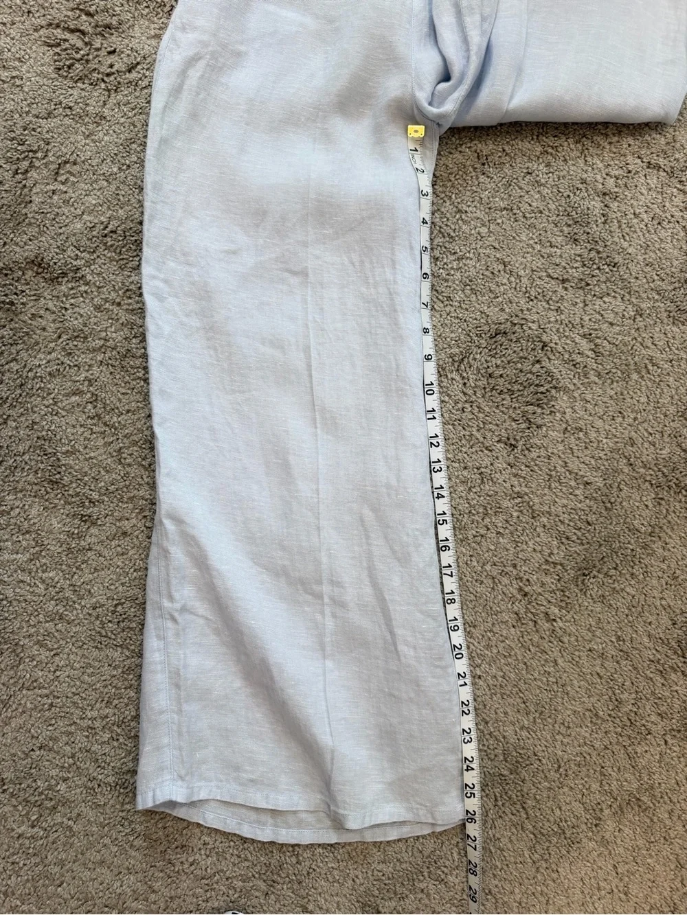 Laura Ashley 100% Linen Light Blue Wide Leg Trousers High Waisted Size Medium - Picture 6 of 9